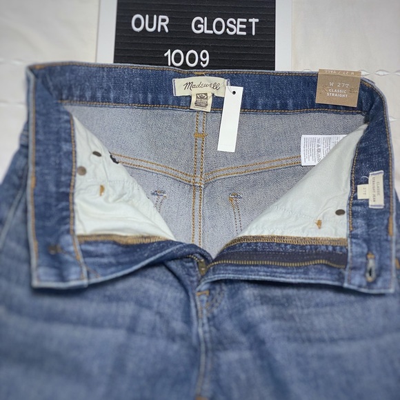 MADEWELL Denim. Classic straight Jeans in Coldbrook wash. 27 Tall - Picture 5 of 7